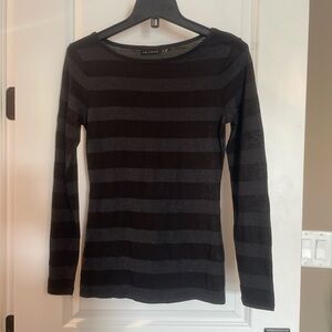 The Limited Black and Gray Striped Top